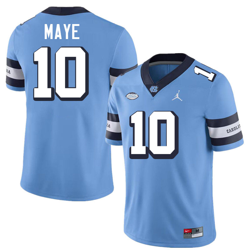 Drake Maye UNC Jerseys,North Carolina Tar Heels #10 Drake Maye Football Jerseys-Throwback Blue